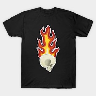 Human Skull on Fire T-Shirt